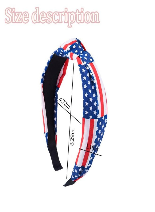 Guqqeuc American Flag Headband Knotted Patriotic Headbands for Women Girls Stars Stripes Twist Hairband for USA Independence Day Hair Accessories for Womens 4th of July Headband for Girls - Image 4
